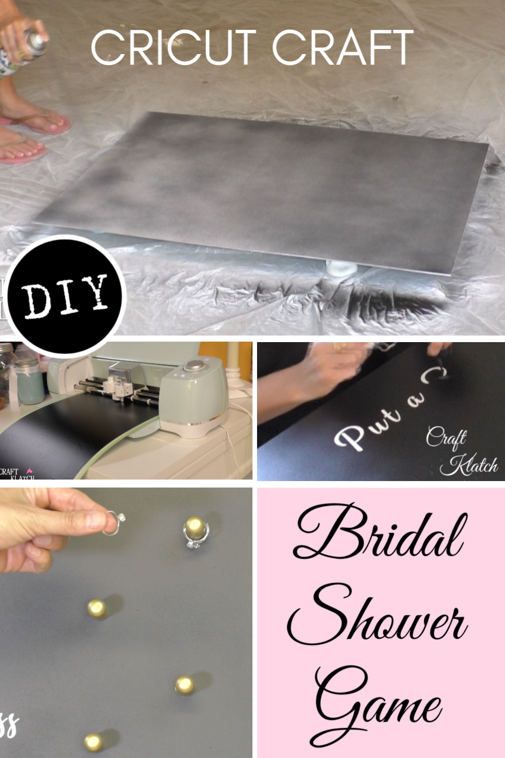 Learn how to make a Bridal Shower Game DIY! It's a great Cricut project for crafters! Cricut tutorial Craft Klatch #craftklatch #cricut #cricutcraft #cricutcrafts #cricutproject #wedding #bridalshower #bridalshowergame #bridalshowergames #bridalshowerdecorations #bridalshowercrafts #wedding #weddingcrafts #weddingdiy #bride