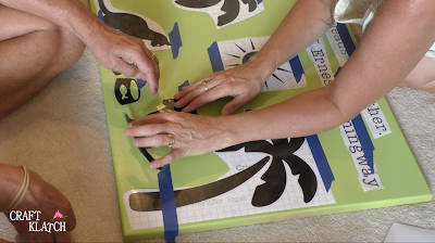 Learn how to give a table makeover, with a tropical touch, in this episode of Garbage to Gorgeous! It's a fun pet makeover for my cats, but the technique can be applied to other furniture projects! | furniture painting | painting furniture | furniture makeovers | home interiors | home decor | cat | cats| cat craft | cat table | cricut | cricut crafts | cricut projects | thrift diving | thrifting
