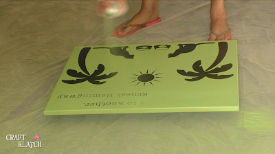 Learn how to give a table makeover, with a tropical touch, in this episode of Garbage to Gorgeous! It's a fun pet makeover for my cats, but the technique can be applied to other furniture projects! | furniture painting | painting furniture | furniture makeovers | home interiors | home decor | cat | cats| cat craft | cat table | cricut | cricut crafts | cricut projects | thrift diving | thrifting