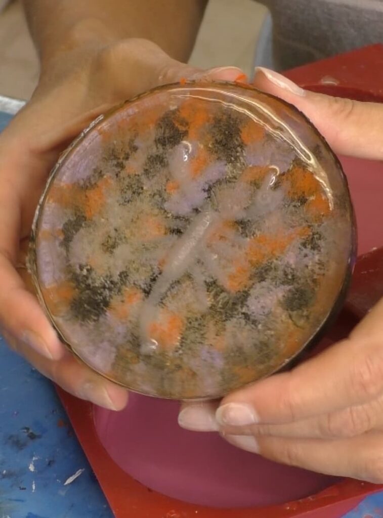 Cured coaster that looks kind a cloudy...or is it camoflauge?