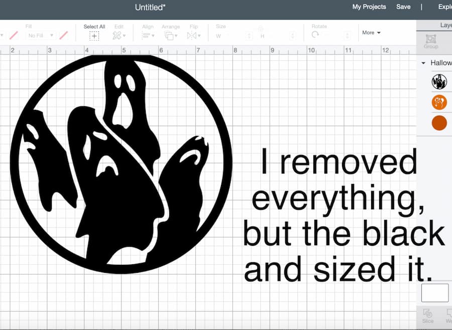 ghost image in Cricut Design Space