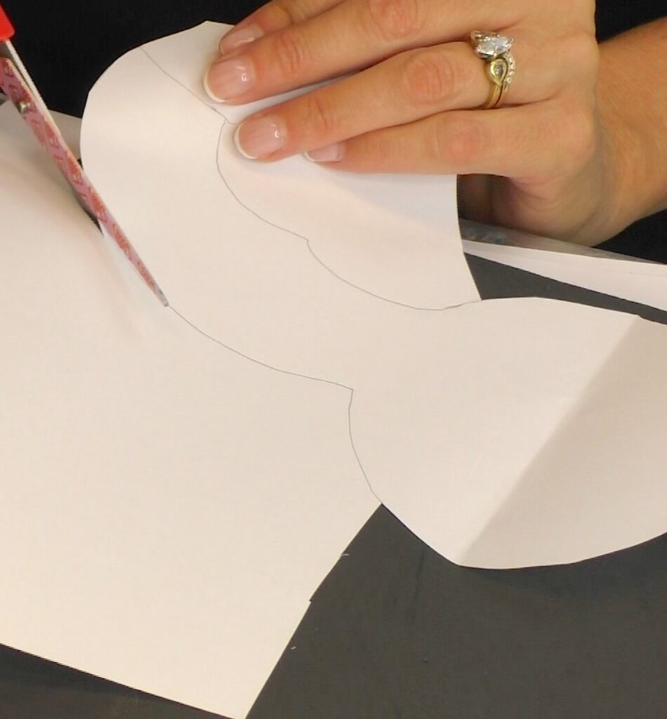 Cutting out paper template