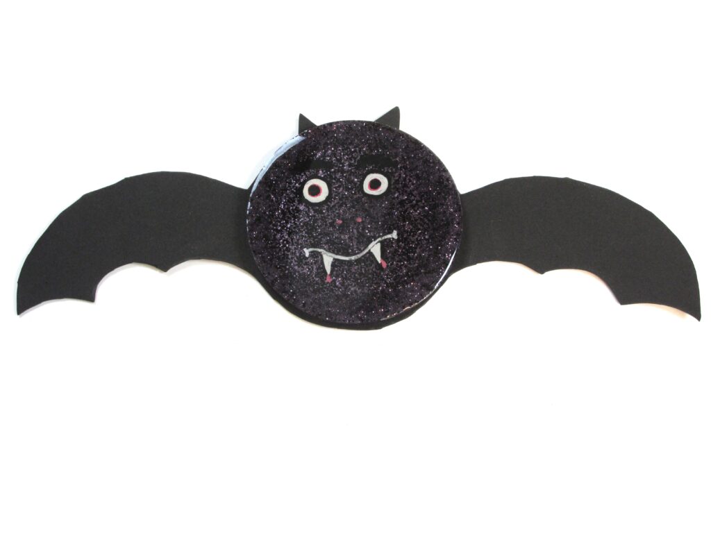 halloween bat craft resin coaster white background