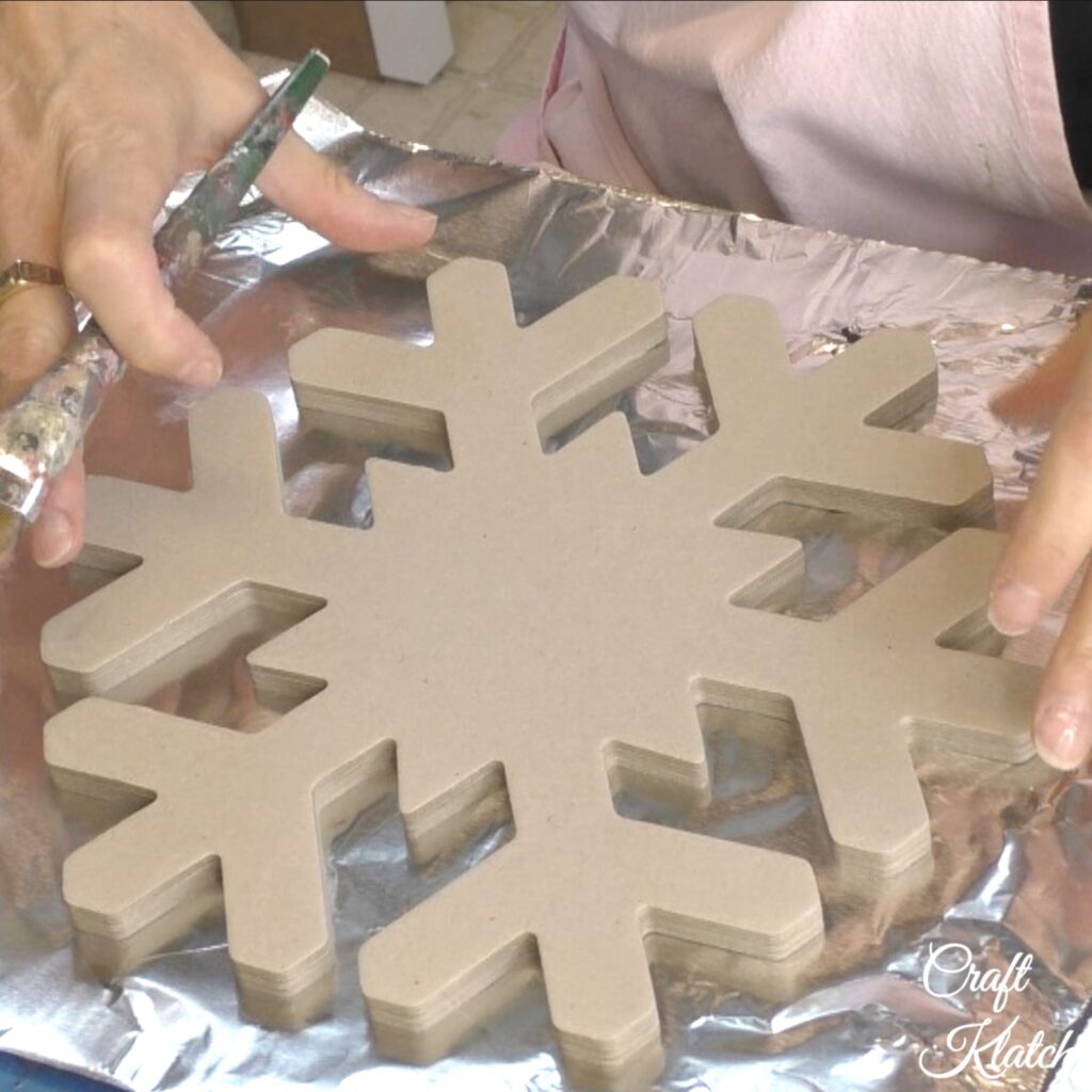 Unfinished snowflake decoration