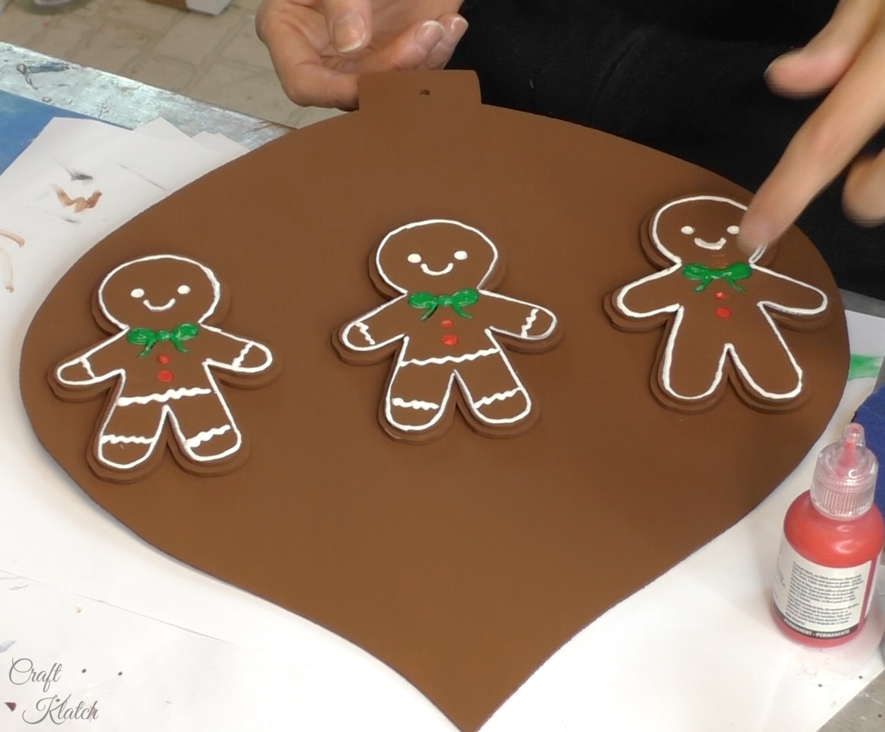 Dollar Tree Ornament Makeover 4 Gingerbread Ornament Craft Klatch