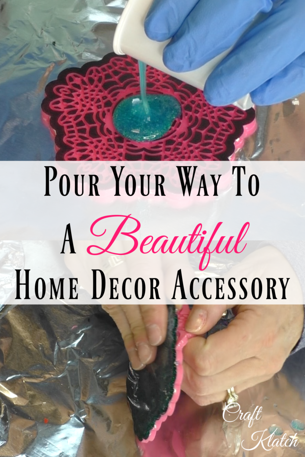 Do you remember grandma's doily coasters? We are going to give them a chic resin spin! You can customize them to match any home decor! It's an easy resin craft idea! #craftklatch #resin #resincrafts #crafts #craftideas #diy #howto #resinprojects #resinart #doily #doilycrafts #homedecor