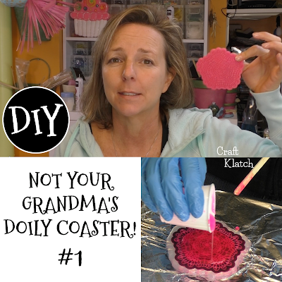 Do you remember grandma's doily coasters? We are going to give them a chic resin spin! You can customize them to match any home decor! It's an easy resin craft idea! #craftklatch #resin #resincrafts #crafts #craftideas #diy #howto #resinprojects #resinart #doily #doilycrafts #homedecor