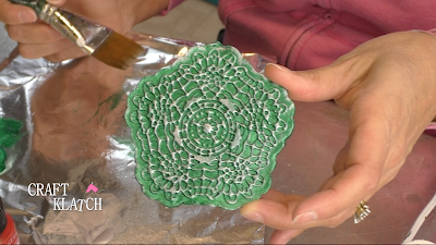 BIG #3! Today I am doing the third coaster using a silicone doily mold and I'm using clay! It's a great craft idea for you home decor! #craftklatch #diy #craftideas #clay #claycrafts #crafts #crafting #coaster #homedecor
