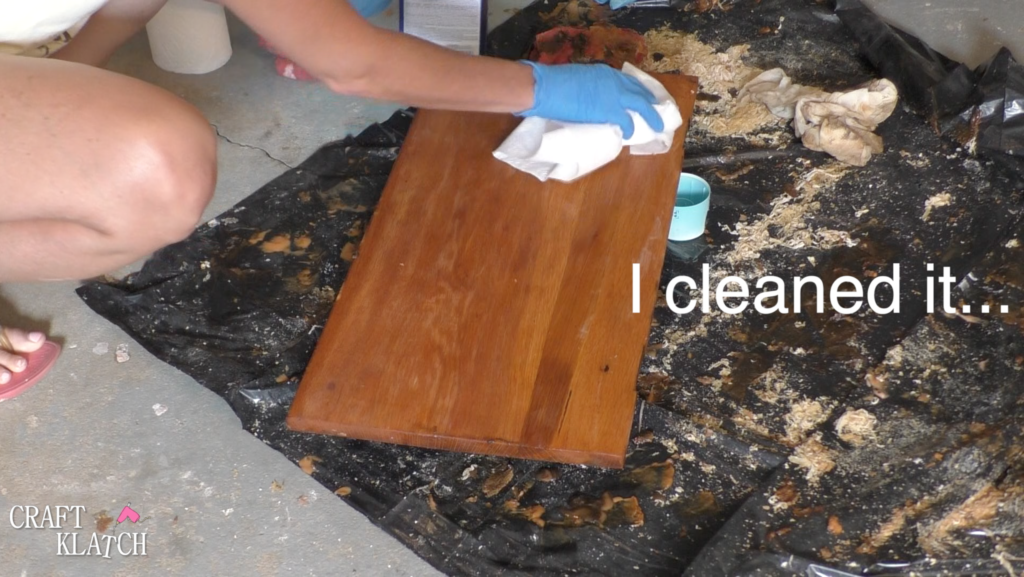 Learn how to makeover a desk using UnicornSpit and Glaze Coat! | furniture | furniture makeover | desk makeover | furniture redo | diy | home decor | Unicorn Spit | #diy #unicornspit #glazecoat #furniture #furnituremakeover #furnitureredo #homedecor #deskmakeover Cleaning desk with acetone after stripping off