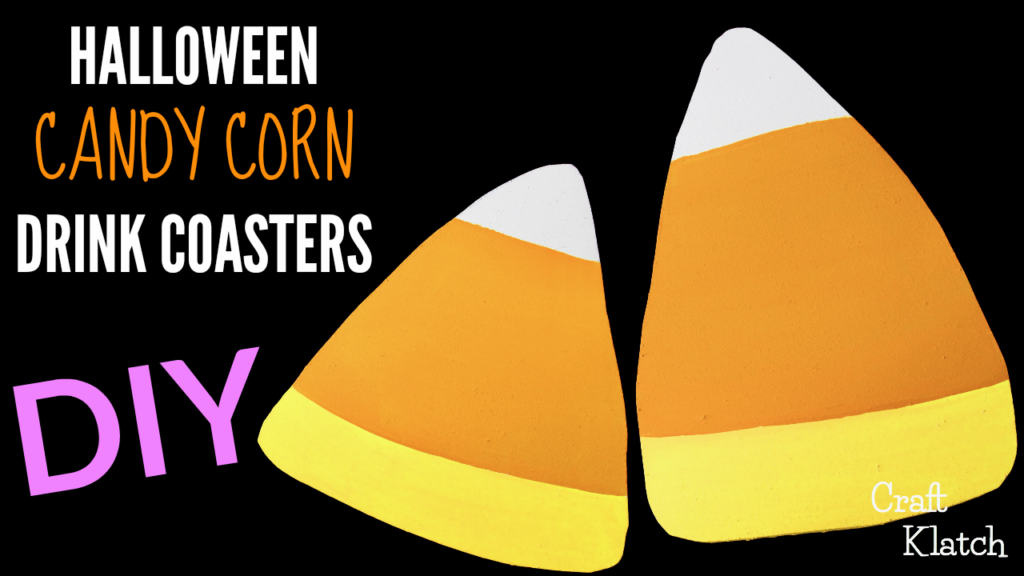 Wood candy corn painted drink coasters