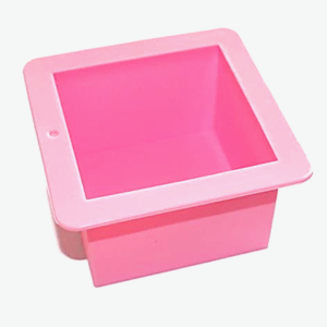 Pink square silicone coaster mold