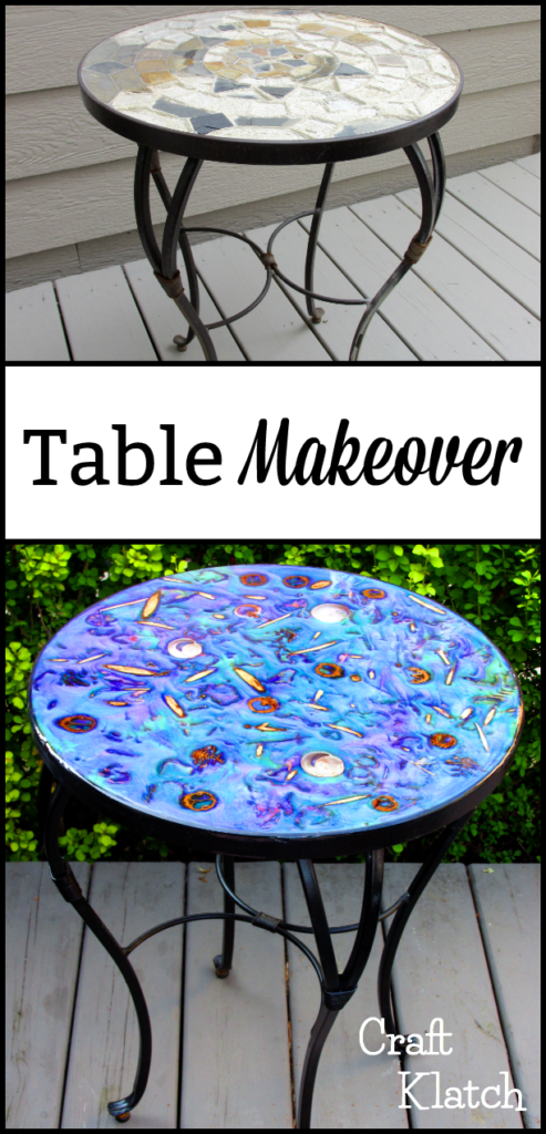 Glam Epoxy Resin Table before and after