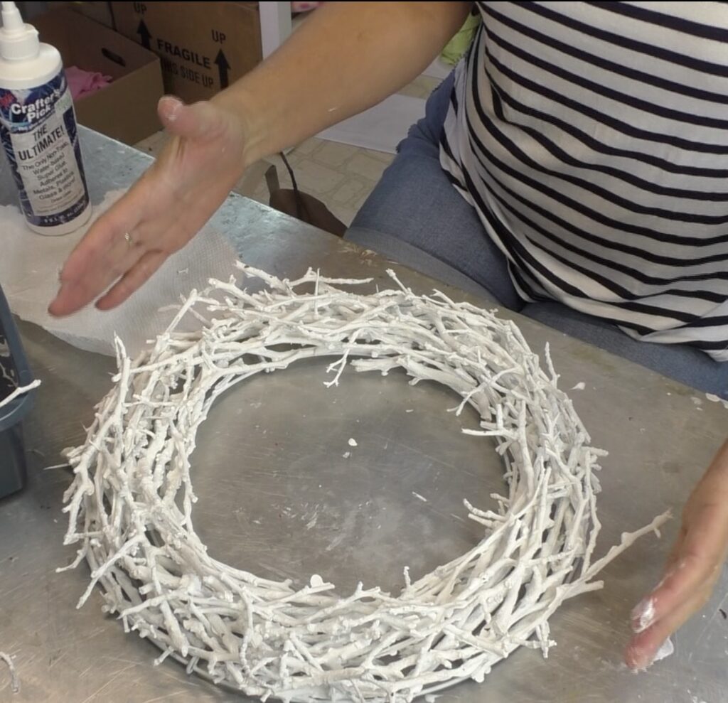 Wreath making with twigs