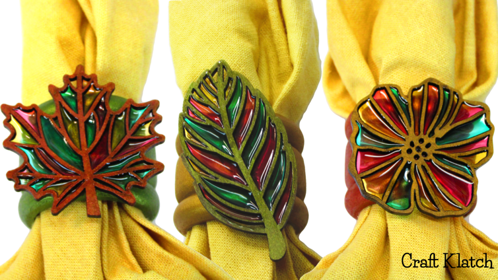 Thanksgiving craft fall leaves napkin rings