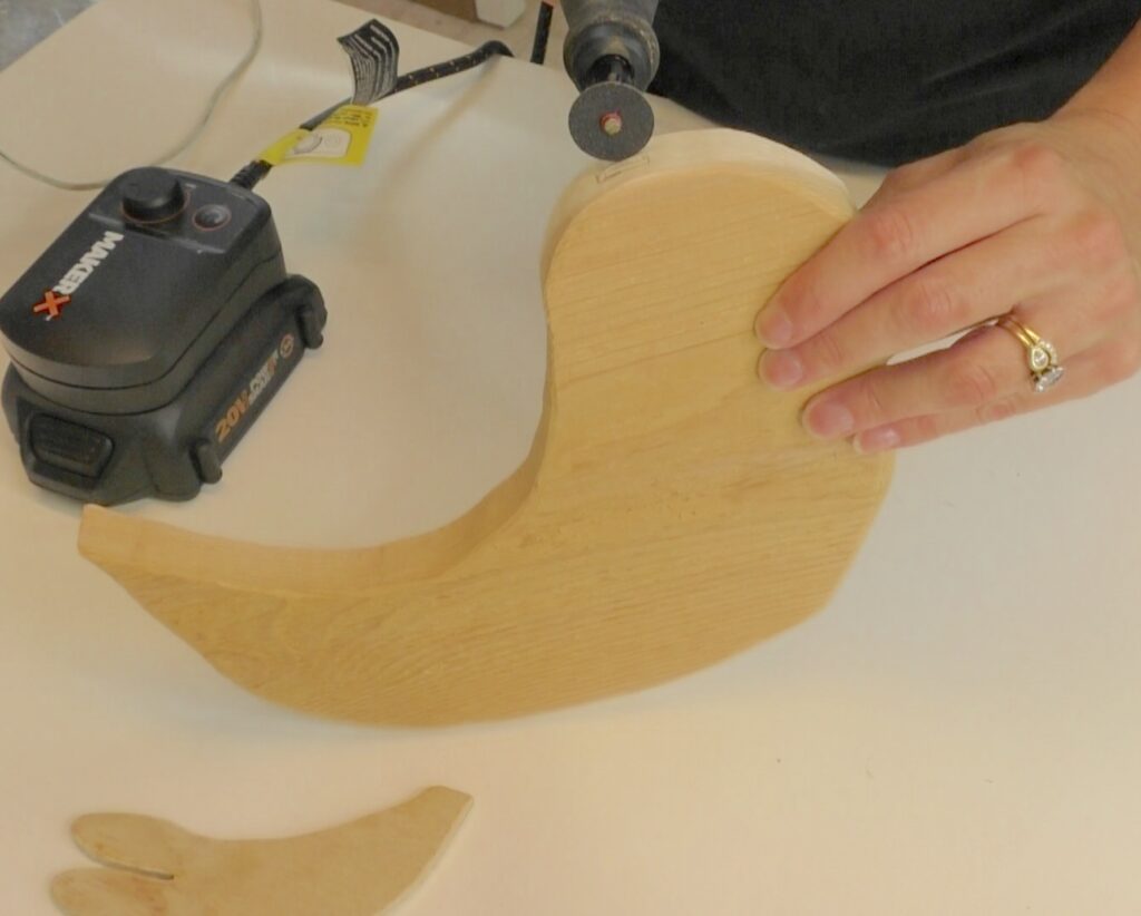 Use rotary tool to cut wood