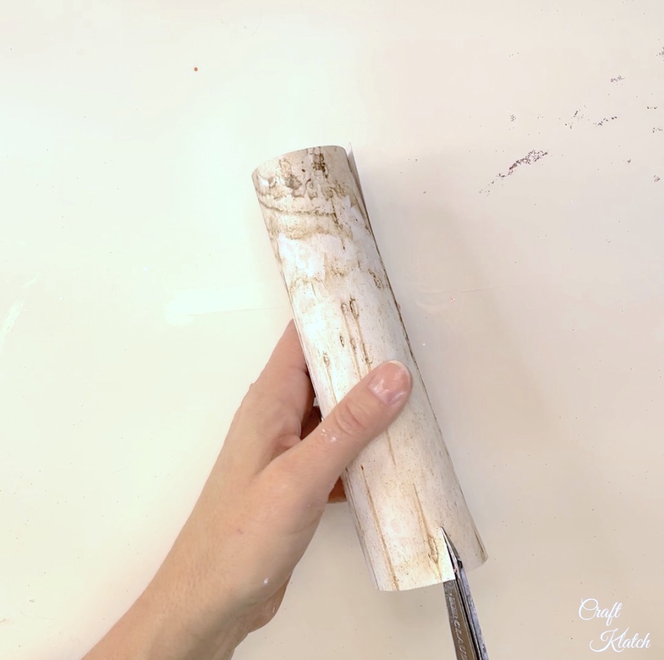 Cut strips on each end of roll
