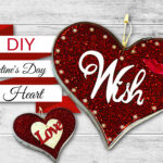 Heart Valentine's Day Ornament glitter in resin DIY