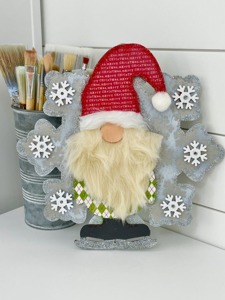 Finished Christmas gnome ornament dollar tree craft