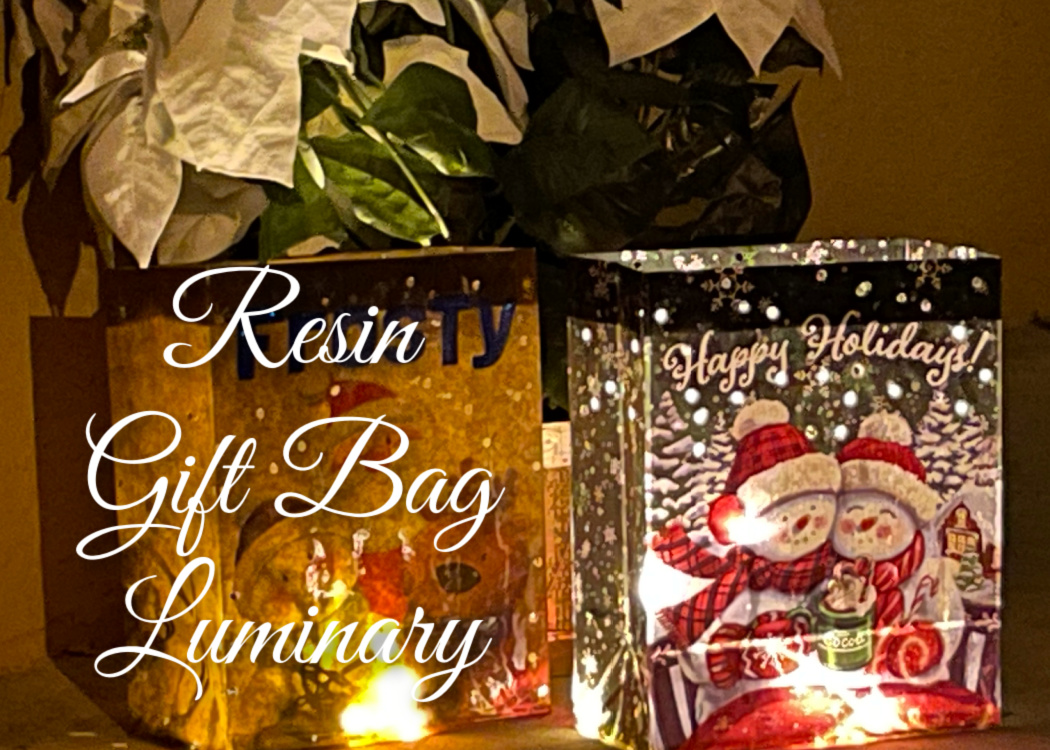 Dollar tree gift bag Christmas luminary DIY