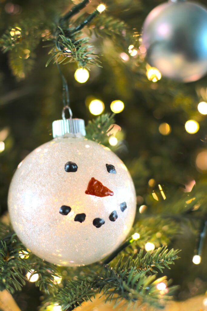 Glitter snowman ornament