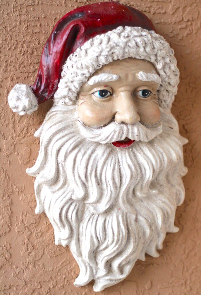 Santa head porch decorations for Christmas