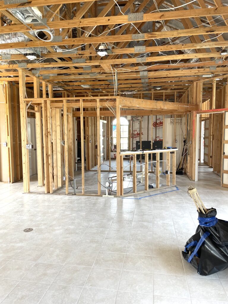 Interior of Mom and Dad's gutted kitchen