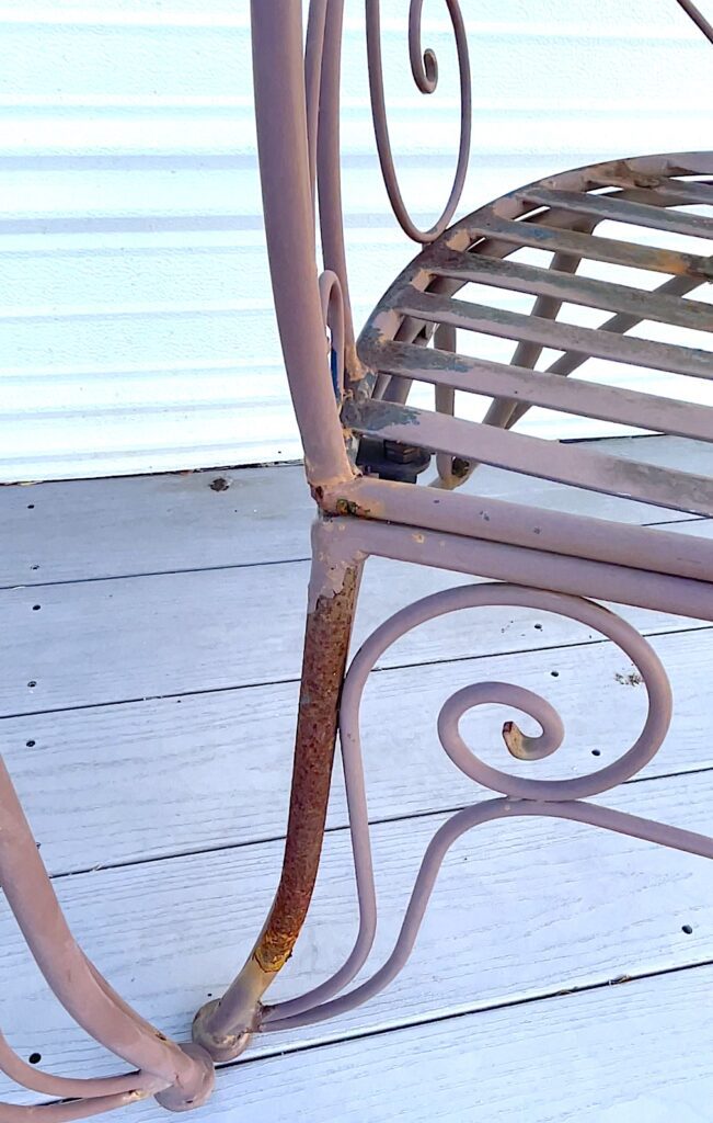 Rusted furniture ready to show how to get rid of rust from metal