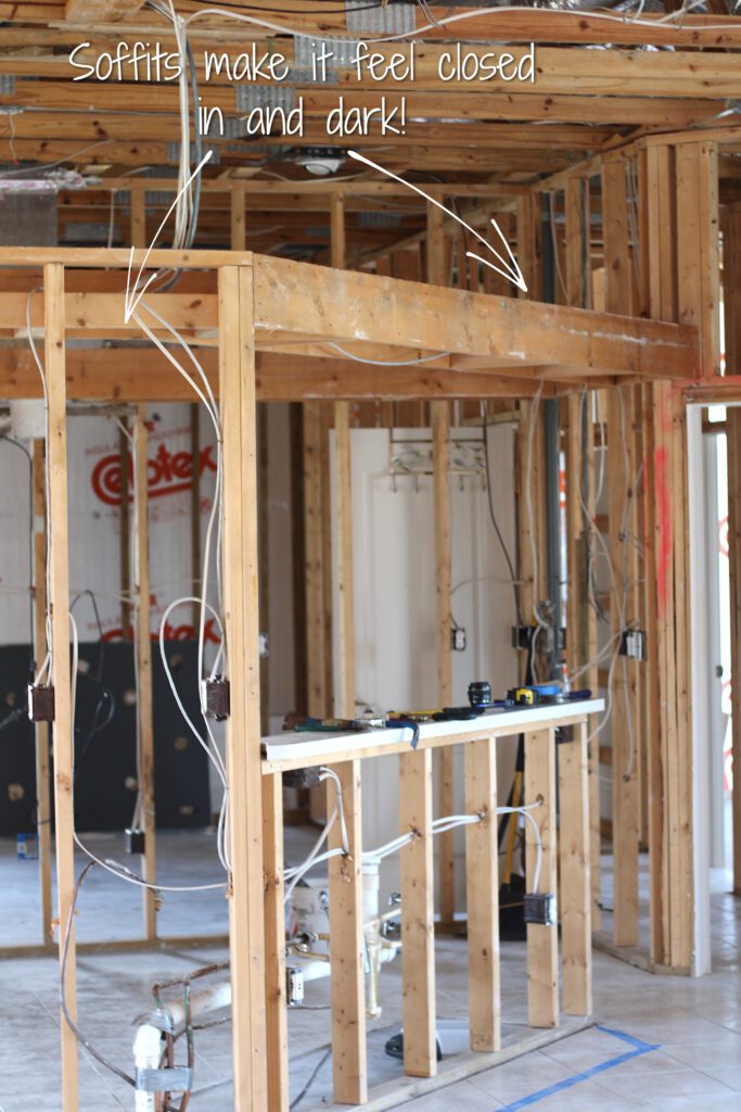 Soffits make the kitchen feel closed in and dark