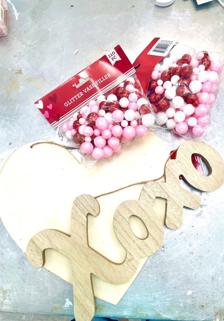 Valentine's Day Decor Dollar Tree craft supplies 