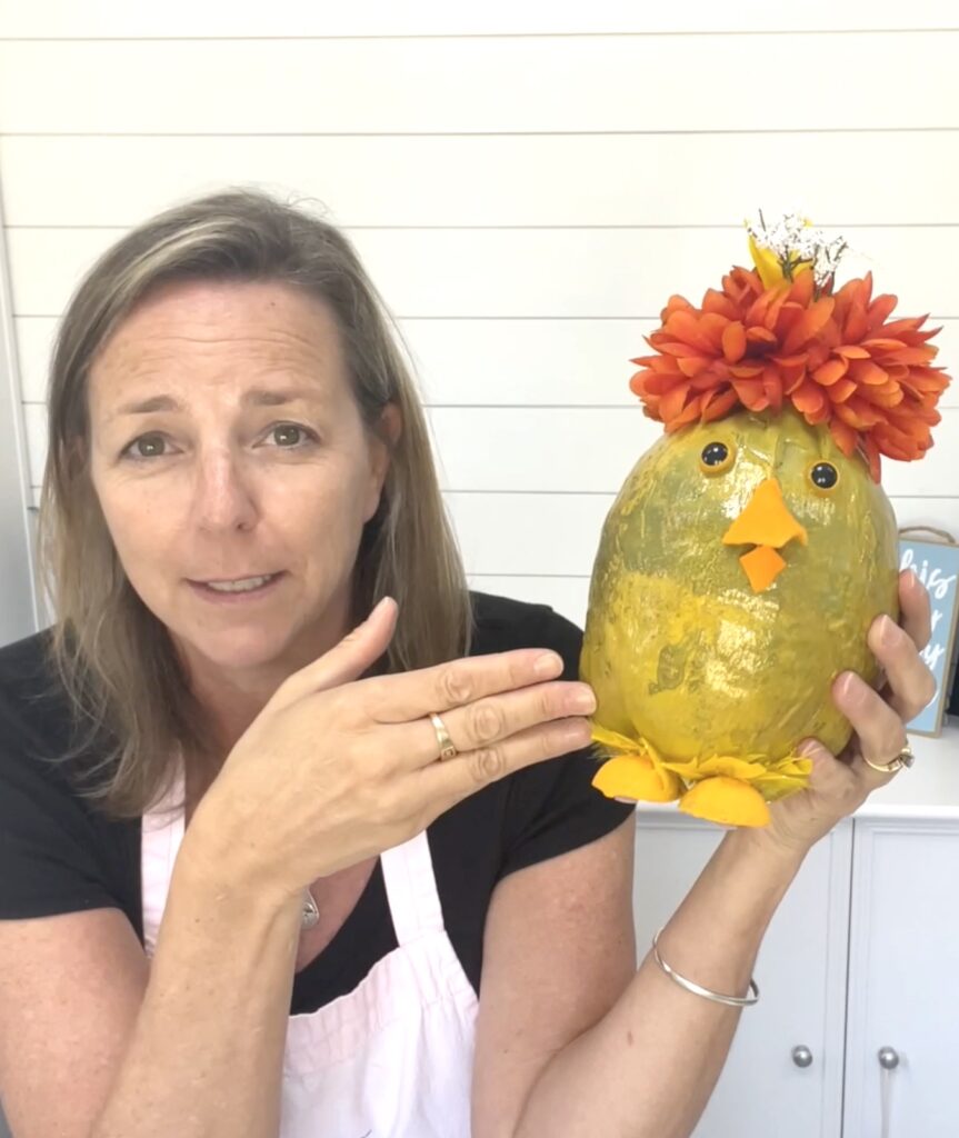 Finshed coconut Easter Chick craft