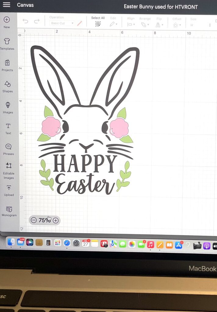 Happy Easter Bunny for heat transfer vinyl design