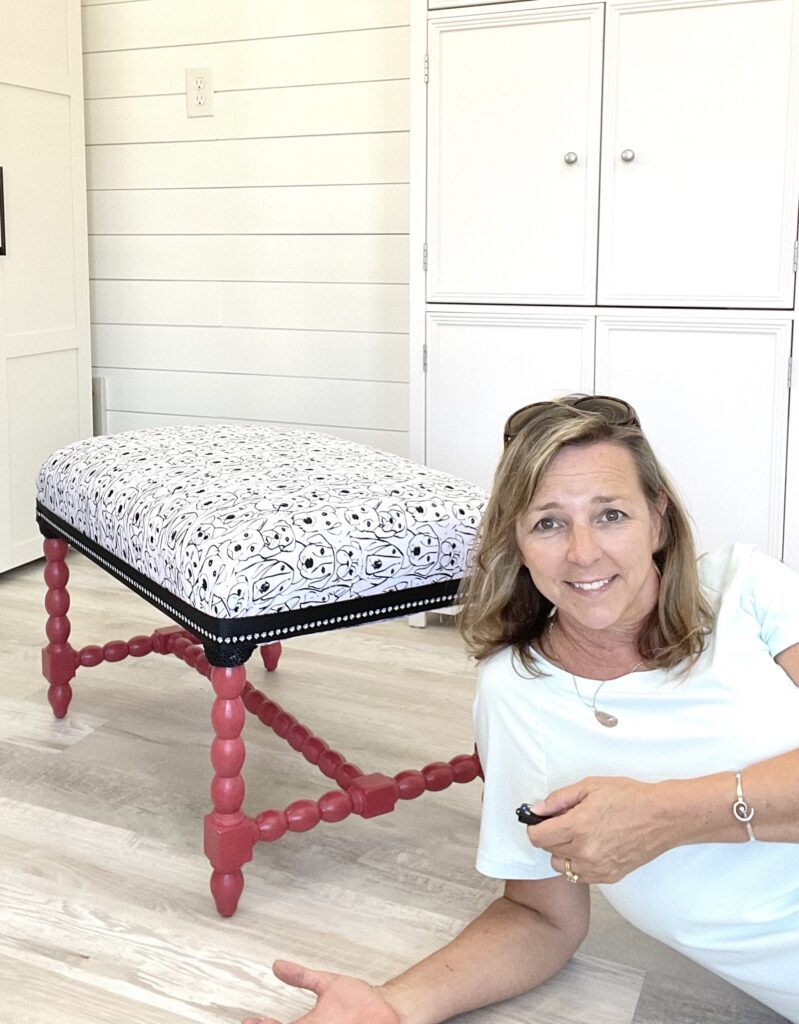 Mona and Black Dog Salvage DIY the ottoman furniture makeover