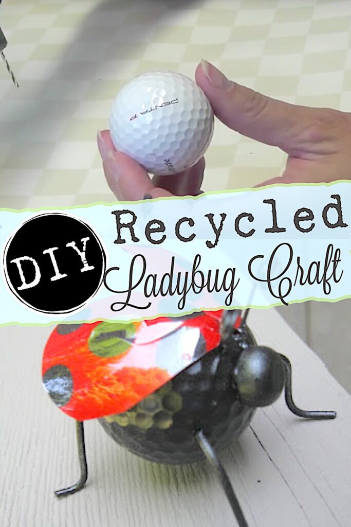 Recycled Ladybug Craft DIY garden decorations