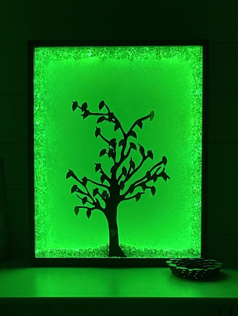 Wedding tree lit up green wedding guest book alternative