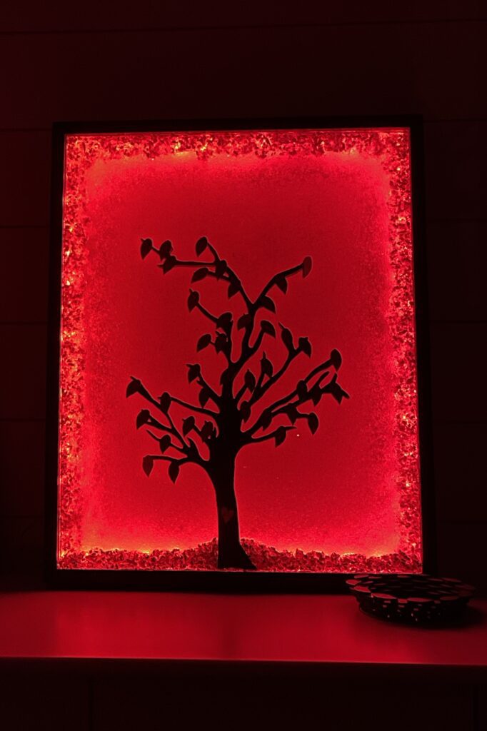 Wedding tree lit up red wedding guest book alternative