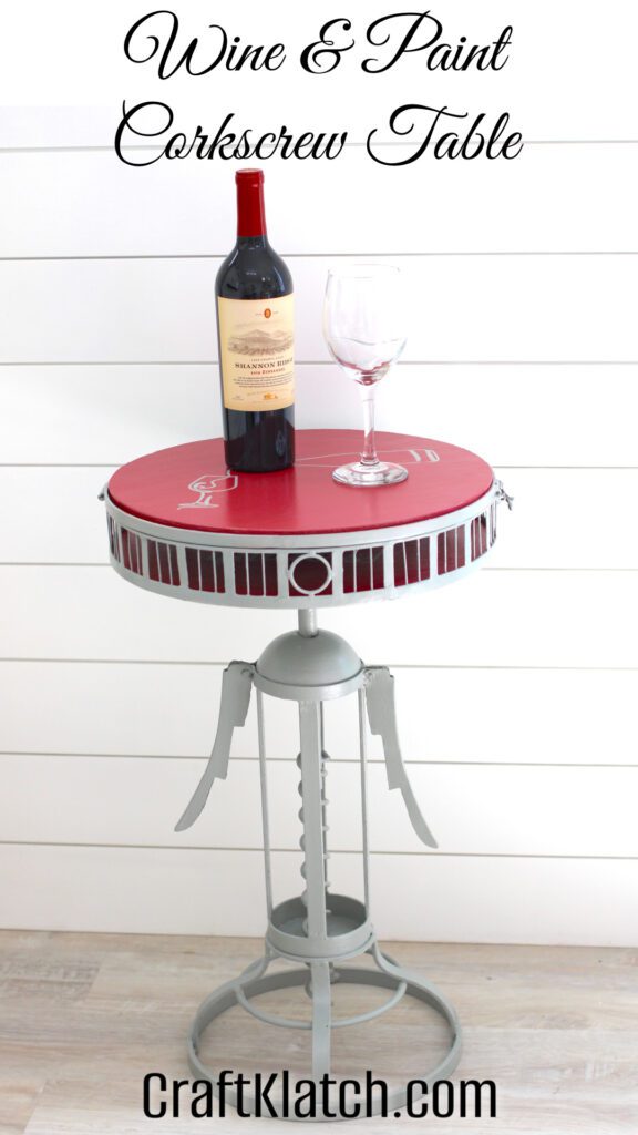 wine and paint corkscrew table makeover pinterest pin