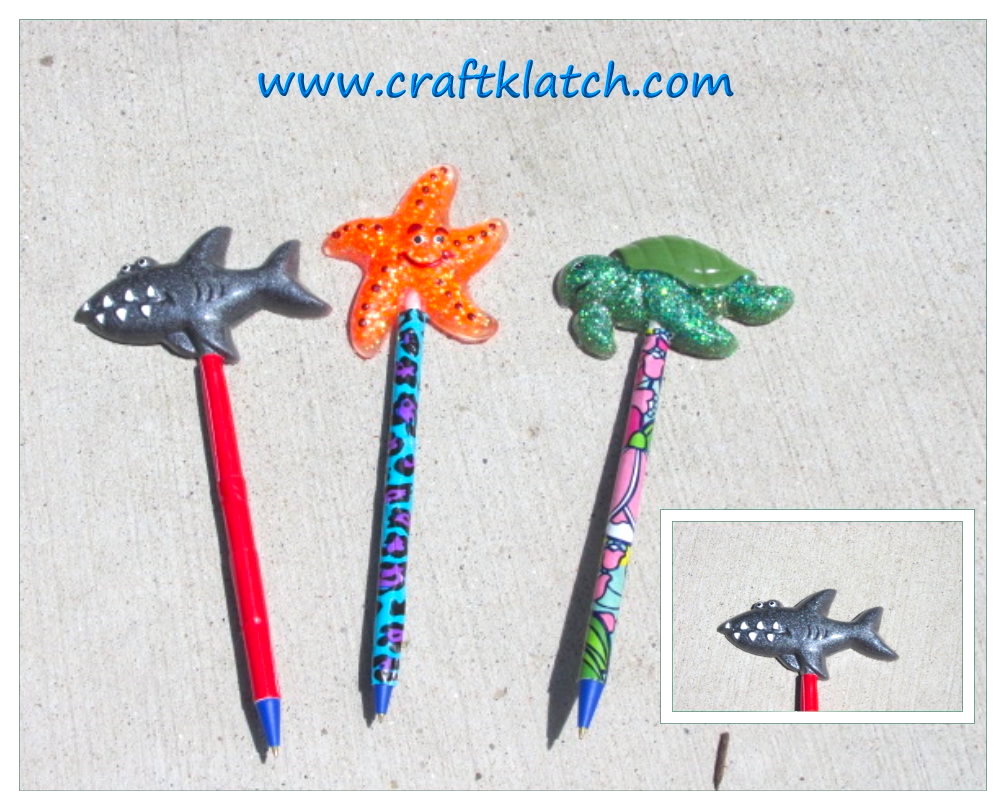 Shark resin pen topper