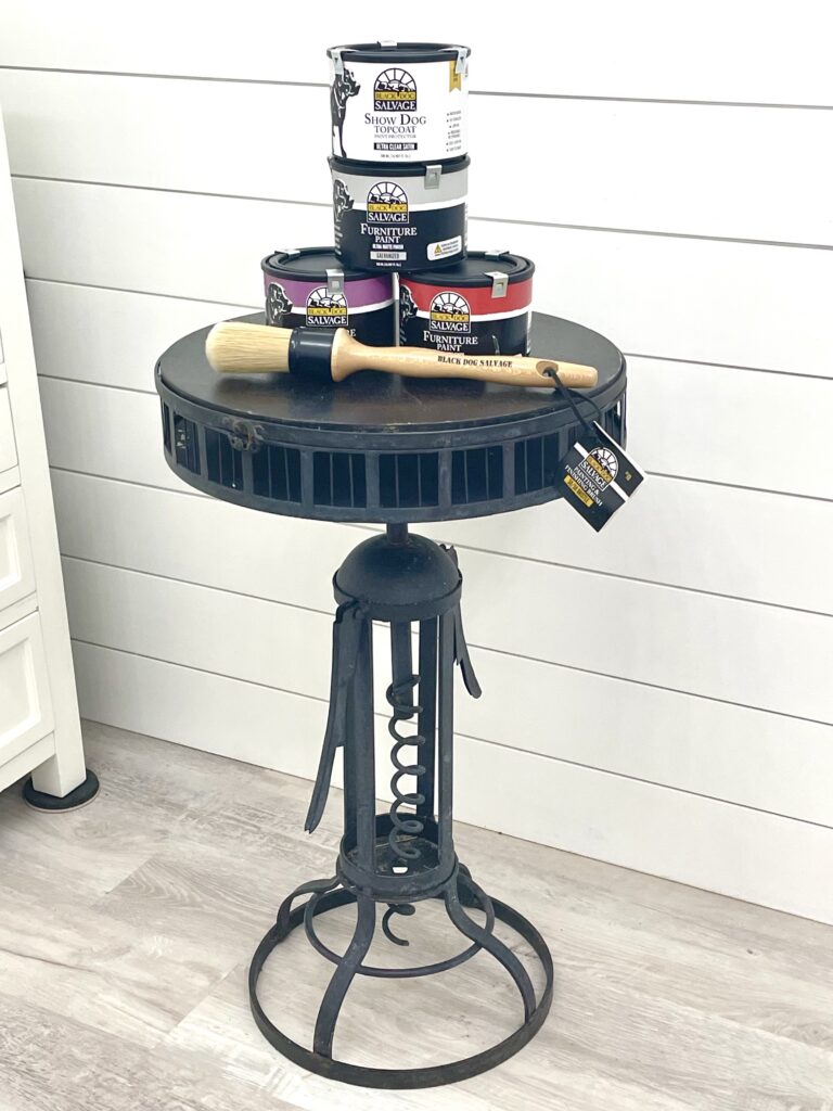 wine and paint corkscrew table with black dog salvage furniture paint and topcoat