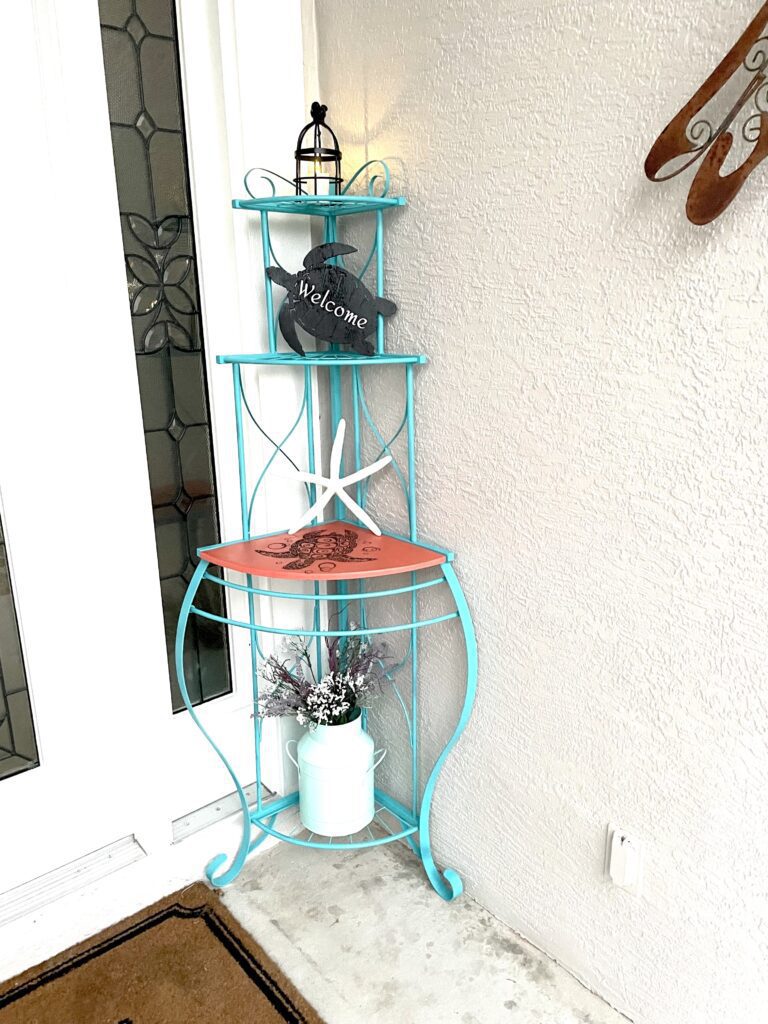 Front porch decor rack makeover old used furniture given new life