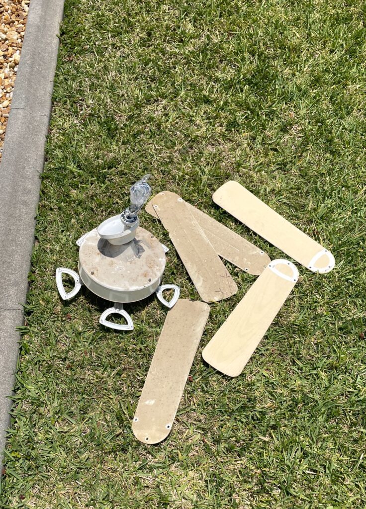 Old ceiling fan disassembled