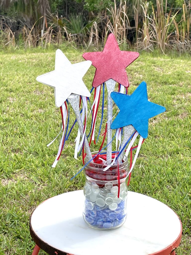 Fourth of July celebration centerpiece DIY completed