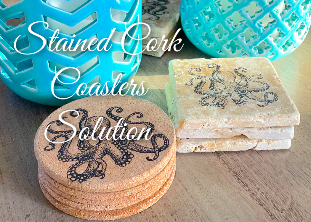 Stained cork coasters solution 1050 x 750