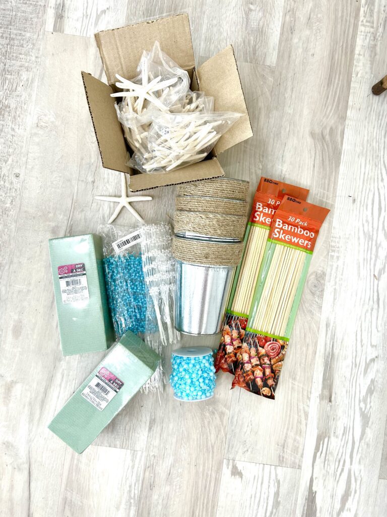 supplies for the bridal shower centerpieces