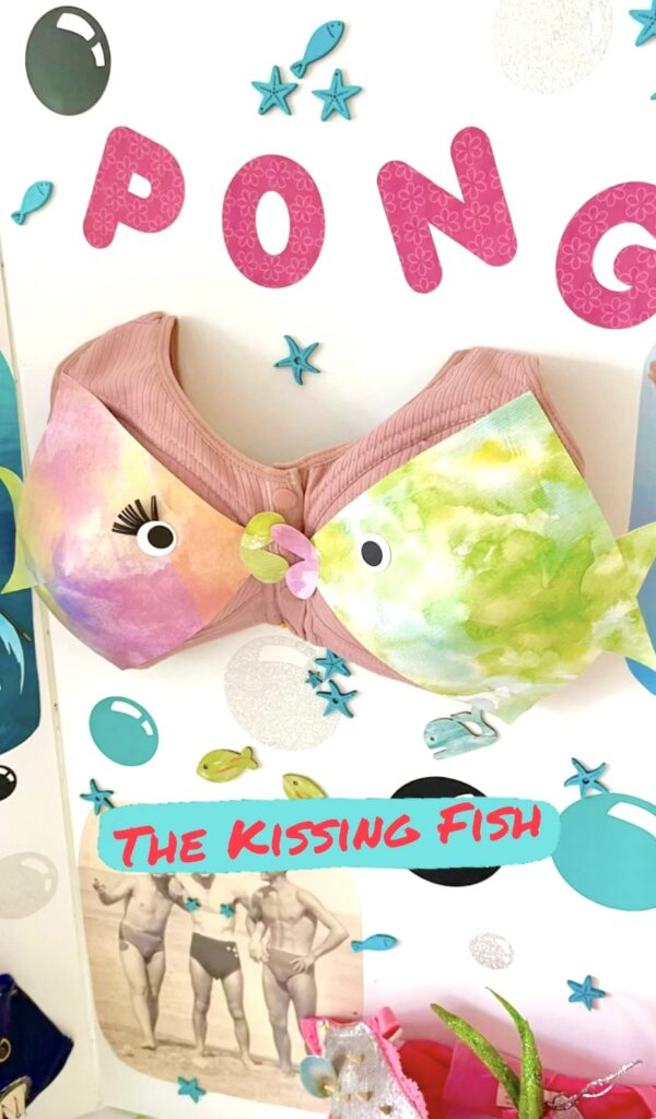 Kissing fish bra for bra pong