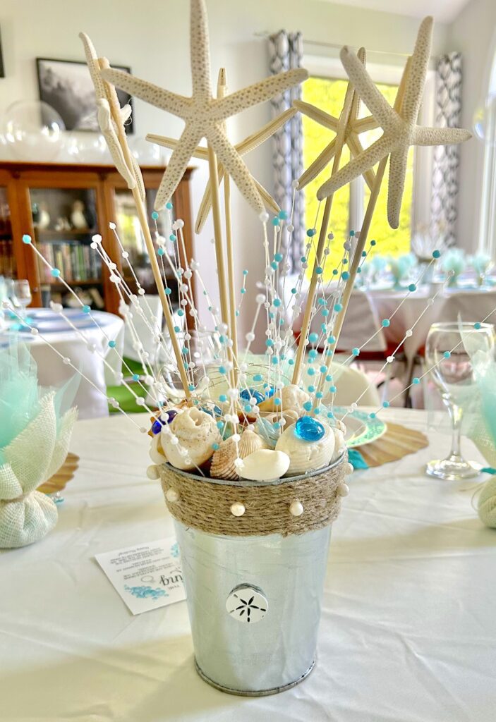 starfish beach bridal shower centerpiece