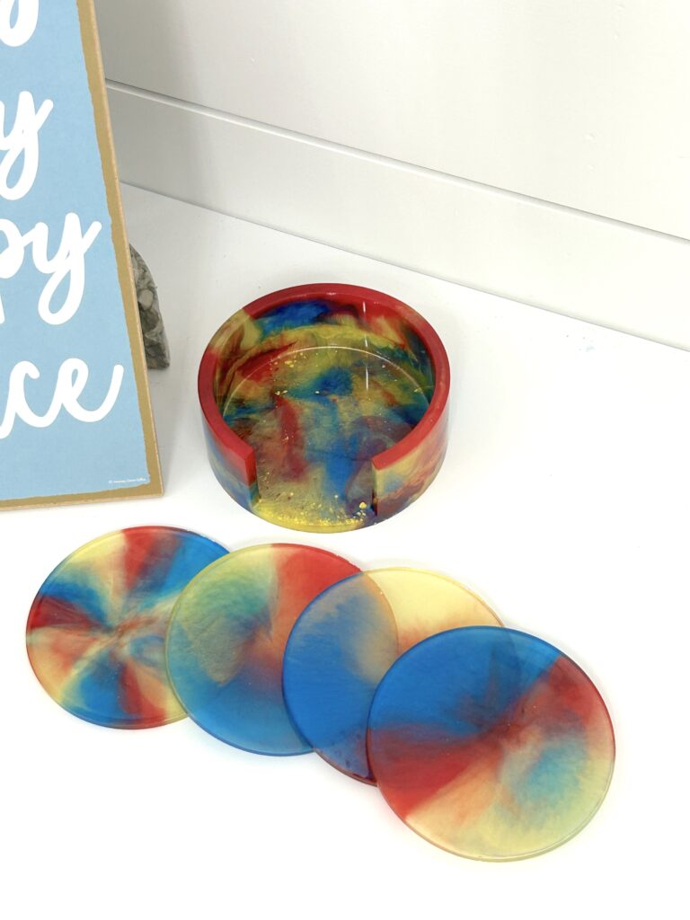 Color-blend resin coaster set