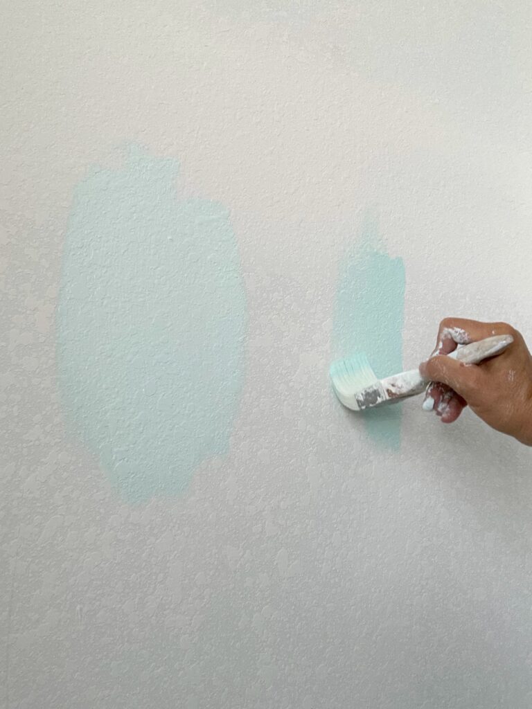 Painting aqua samples on the wall