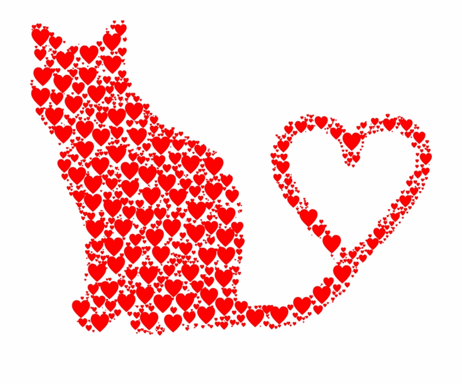 Valentines day animal clipart | Heart cat