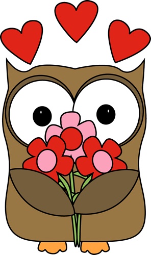 Valentines Day owl clipart