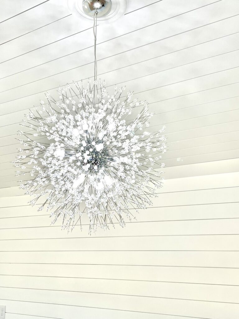 Light fixture in craft room | dandelion light or exploding flower light